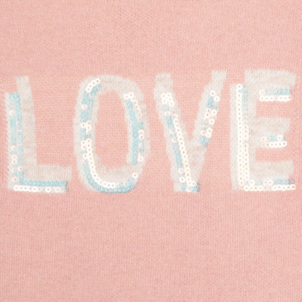 Avis Pull à message LOVE en sequins rose fille OKAIDI 3