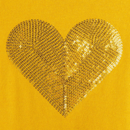 Avis Pull fin avec motif cœur en sequins jaune fille OKAIDI 3