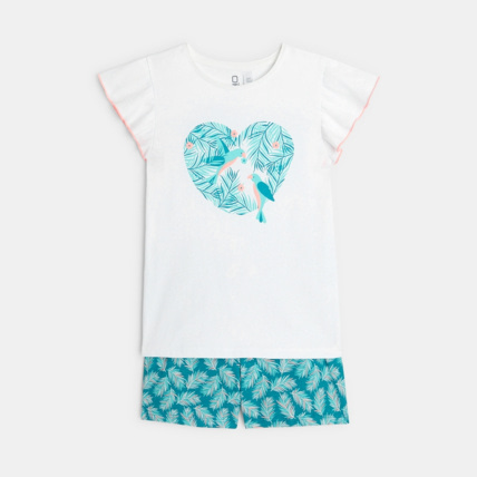 Avis Pyjama short 2 pièces en jersey blanc fille OKAIDI 1