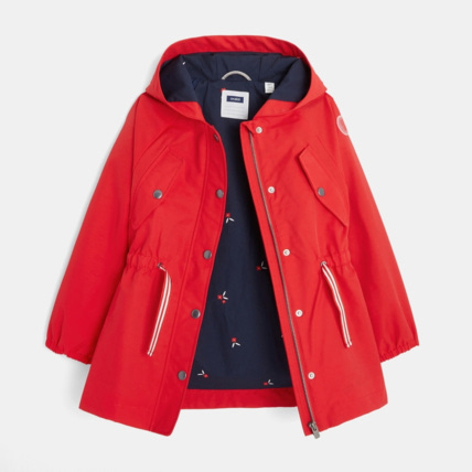 Avis Parka enduite déperlante à capuche rouge fille OKAIDI 3