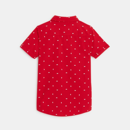 Avis Chemise manches courtes palmiers rouge garçon OKAIDI 3