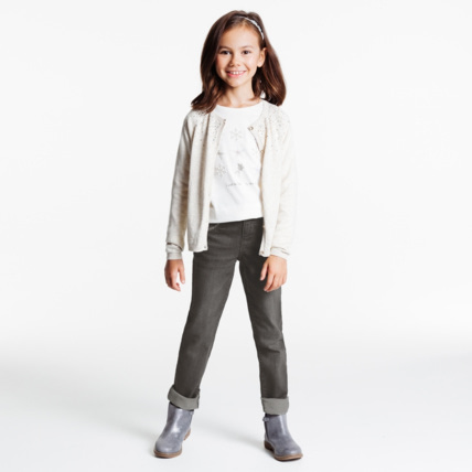 Avis Jean slim hyper stretch gris fille OKAIDI 1