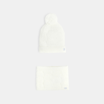 Avis Duo bonnet et snood en tricot beige fille OKAIDI 1