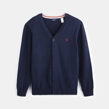 Avis Gilet fin col V bleu garçon OKAIDI 1