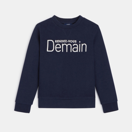 Avis Sweat-shirt "rendez-vous demain" bleu garçon OKAIDI 2