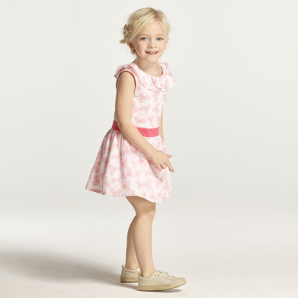 Avis Robe imprimée à col volanté rose fille OKAIDI 1