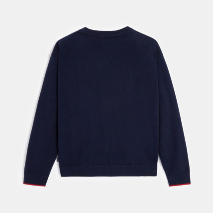 Avis Pull en maille fine motif cœur bleu fille OKAIDI 4