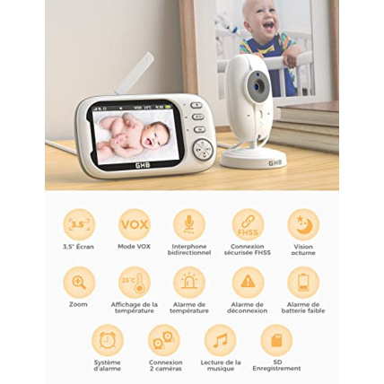 Avis Babyphone vidéo 3.5 pouces GHB 8