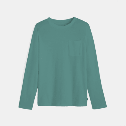 Avis T-shirt uni manches longues vert garçon OKAIDI 1