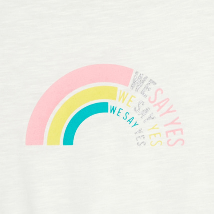 Avis T-shirt à rayures colorées beige fille OKAIDI 3