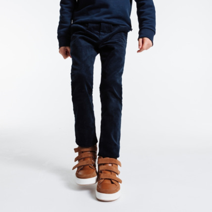Avis Pantalon chino en velours fantaisie uni bleu garçon OKAIDI 1