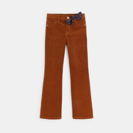 Avis Pantalon flare en velours milleraies marron fille OKAIDI 1