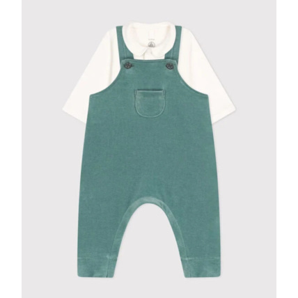 Avis Ensemble 2 pièces body blanc et salopette verte Petit Bateau 2