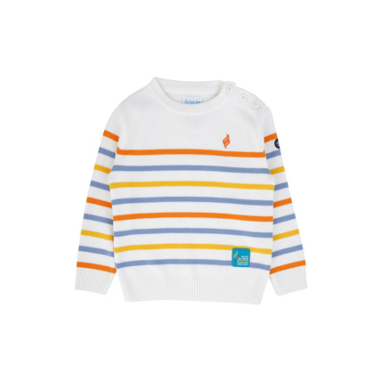 Avis Pull marin rayé Kids Route du Rhum - Destination Guadeloupe - Milk/Papaye/Bleu Dauphin/Solé ARMOR-LUX 1