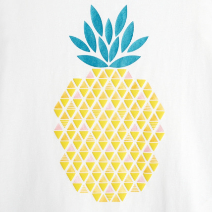 Avis T-shirt à motif fruité "ananas" jaune fille OKAIDI 3