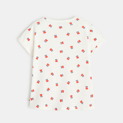 Avis T-shirt imprimé fleuri rouge fille OKAIDI 4