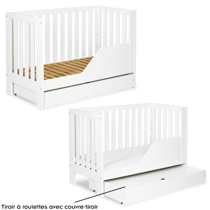 Avis Ensemble bébé commode à langer et lit évolutif avec tiroir AMELIA II Mon Mobilier Design 3