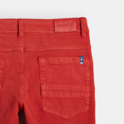 Avis Pantalon slim bi-stretch rouge garçon OKAIDI 4