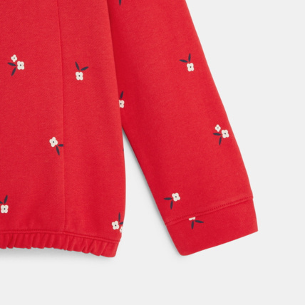 Avis Sweat à volants et imprimé fleurs rouge fille OKAIDI 2