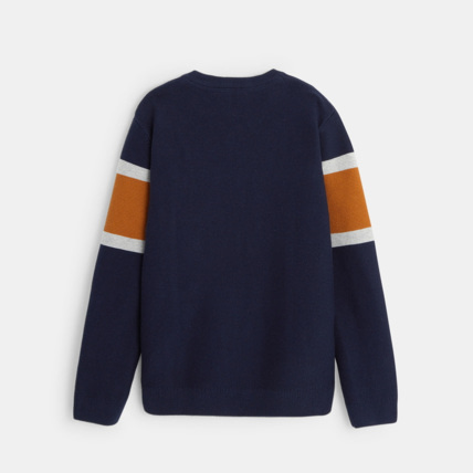 Avis Pull col rond à large rayure bleu garçon OKAIDI 3