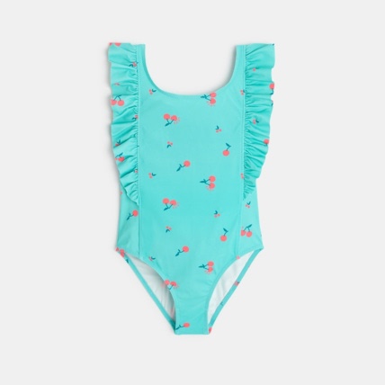 Avis Maillot de bain 1 pièce à volants bleu fille OKAIDI 2