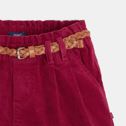 Avis Short en velours côtelé ceinturé rouge fille OKAIDI 3