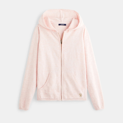 Avis Gilet zippé à capuche rose fille OKAIDI 1
