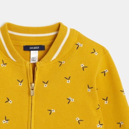 Avis Teddy en tricot brodé jaune fille OKAIDI 2