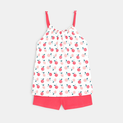 Avis Pyjama d'été 2 pièces "pommes" rose fille OKAIDI 1