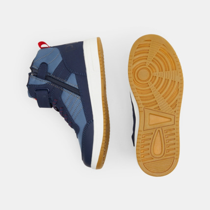 Avis Baskets mid bimatières lacets et scratch bleues garçon OKAIDI 3