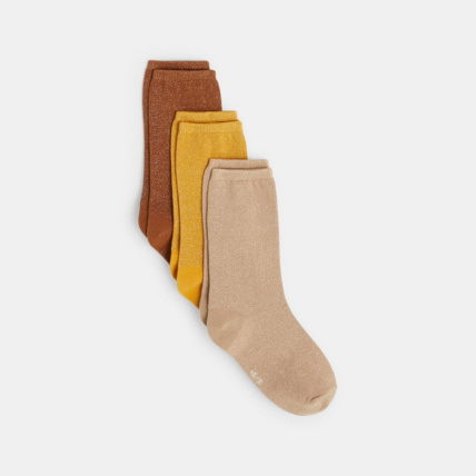 Avis Chaussettes unies (lot de 3) jaunes fille OKAIDI 1