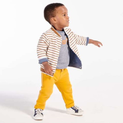 Avis Sweat pressionné réversible rayé et motif dos OBAÏBI 1