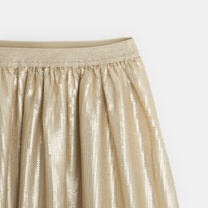 Avis Jupe ballerine à sequins dorés beige fille OKAIDI 2