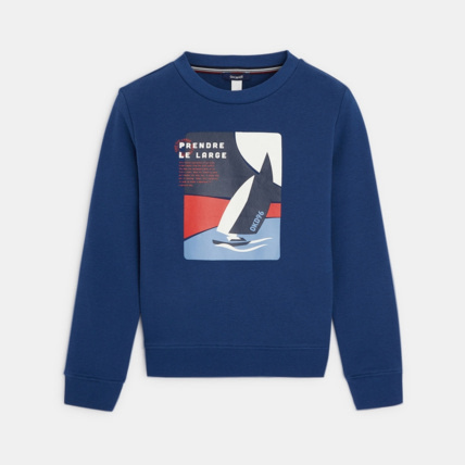 Avis Sweat-shirt à message "Prendre le large" bleu garçon OKAIDI 2