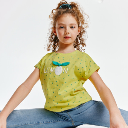 Avis T-shirt coloré original Lemon jaune fille OKAIDI 1
