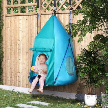 Avis Balançoire nid d'oiseau ronde avec tente amovible OUTSUNNY 2