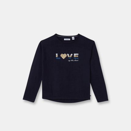 Avis Pull à message bleu fille OKAIDI 1