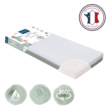 Avis Matelas bébé  Aloé Vera déhoussable 360° - 70x140cm CANDIDE 8