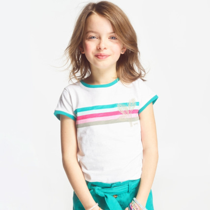 Avis T-shirt brodé blanc fille OKAIDI 2