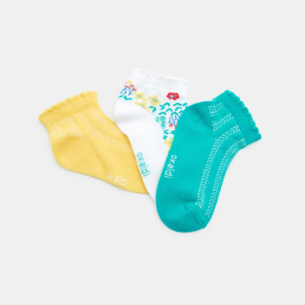 Avis Socquettes fantaisie (lot de 3) jaune fille OKAIDI 2