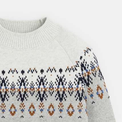 Avis Pull en jacquard scandinave gris garçon OKAIDI 2