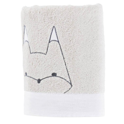 Avis Serviette de toilette bouclette de coton biologique brodée animaux Imagine CARRE BLANC 1
