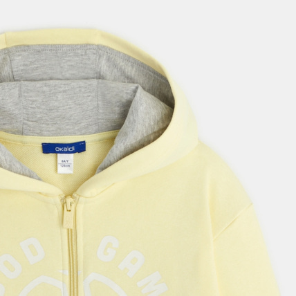 Avis Sweat zippé à capuche molleton jaune garçon OKAIDI 3