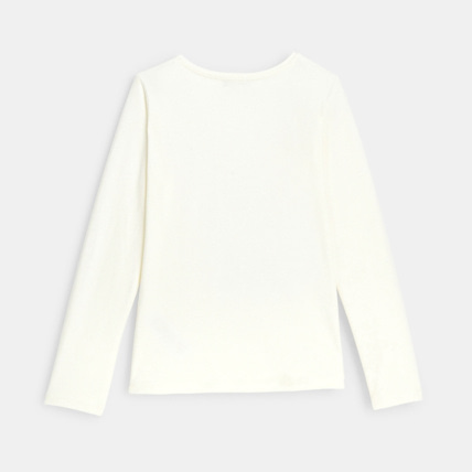 Avis T-shirt coton bio à motif 3D ours polaire blanc fille OKAIDI 3