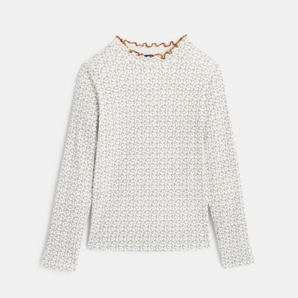 Avis T-shirt côtelé imprimé gris fille OKAIDI 2