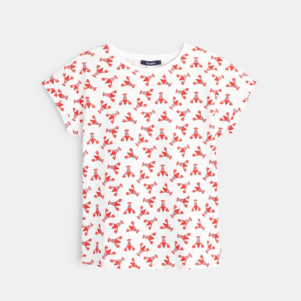 Avis T-shirt imprimé petites écrevisses rouge fille OKAIDI 1