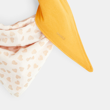 Avis Foulard triangle recto verso Cœur jaune fille OKAIDI 2