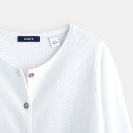 Avis Gilet boutonné blanc fille OKAIDI 3