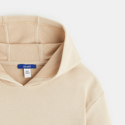 Avis Sweat-shirt à capuche uni beige garçon OKAIDI 3
