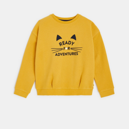 Avis Sweat-shirt motif chaton jaune fille OKAIDI 2